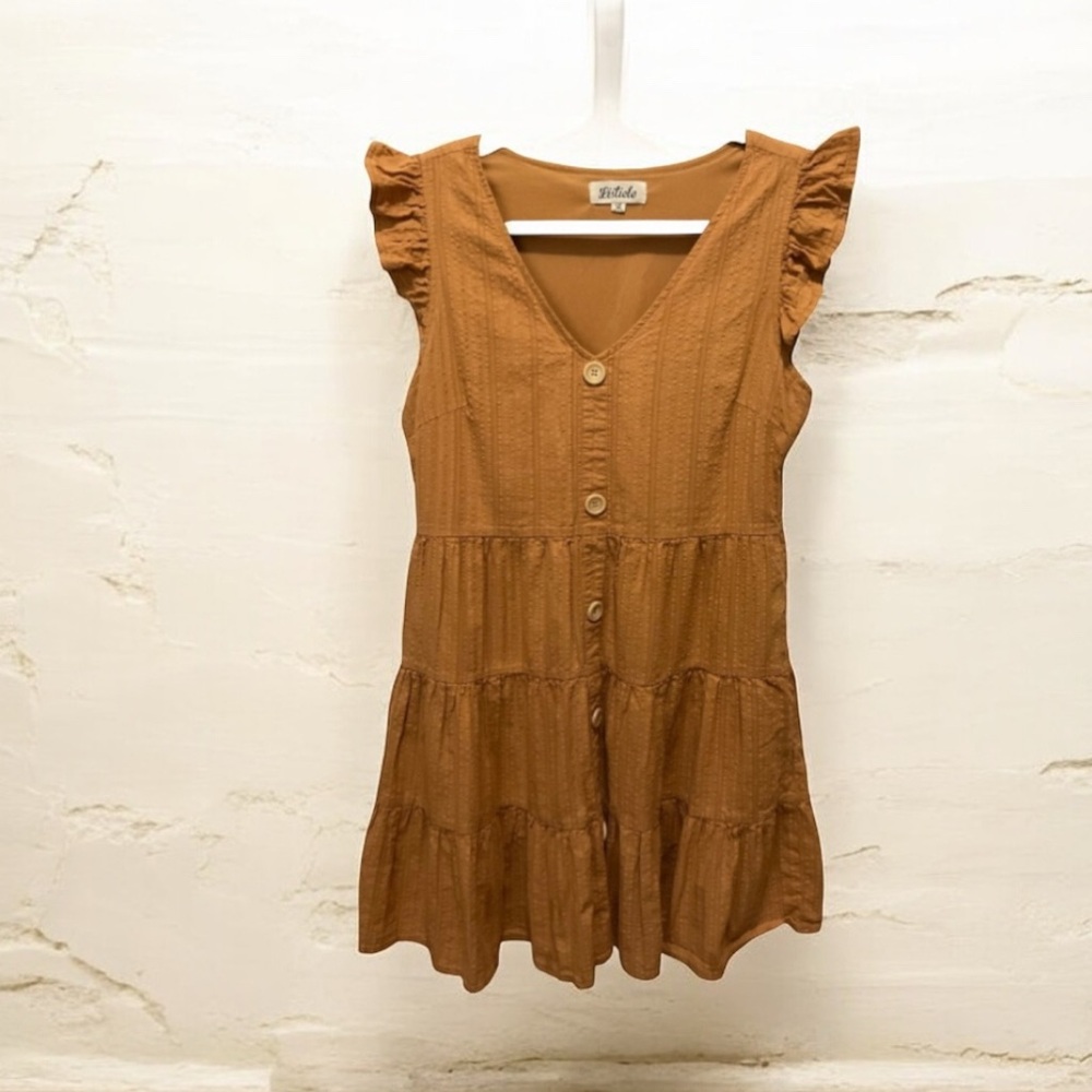 Cute Listicle Lined Dress with side Zip & Pockets size L